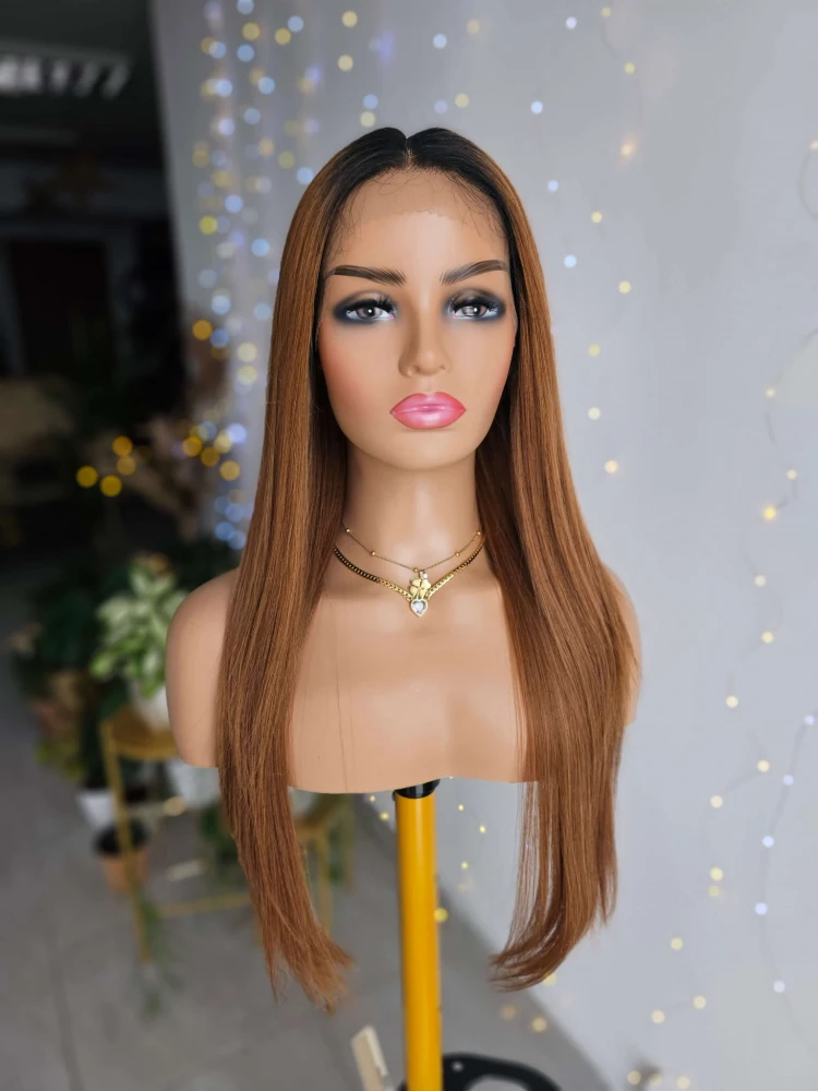 peruka premium długie włosy 70 cm koniak z odrostem