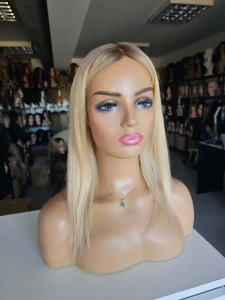 Topper Kris jasny blond z włosów naturalnych, duża baza 