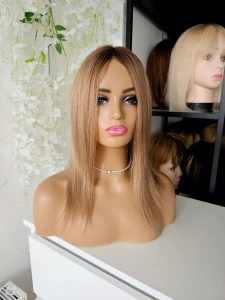 Topper Kris piaskowy blond/ciemny blond z włosów naturalnych, duża baza 