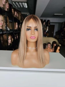 Topper Kris blond pasemka/balejaż z odrostem z włosów naturalnych, duża baza  (1)
