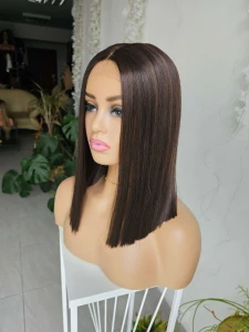 Peruka premium Kylie brąz, long bob 