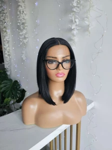 Monika – Peruka syntetyczna czarna Long Bob Lace Front TrueHair®