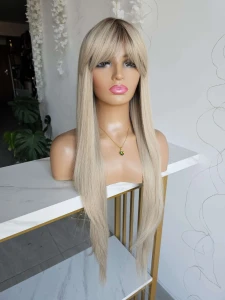 Peruka premium Lola, jasny blond z subtelnym odrostem