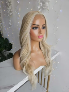 Anja peruka premium loki, mix blond lace front 