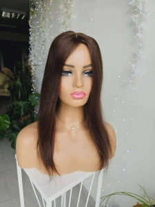 Topper damski Natalia – włosy naturalne,  naturalny brąz 