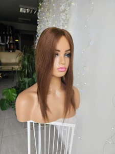 Topper damski Natalia – włosy naturalne,  jasny brąz  