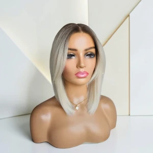 Peruka Elena premium platynowy blond bob